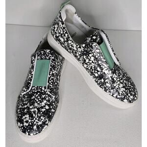 Pierre Hardy Slider Laceless Shoes Buffed Calf Paint Spatter Men’s SZ EU 41 US 8